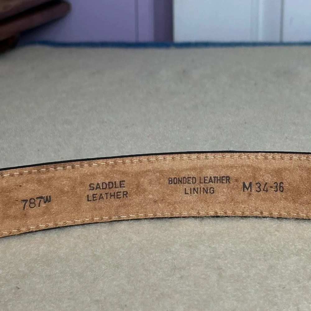 Vintage Lions International Floral Embossed Leather Belt M‎ Mens 34-36 Western